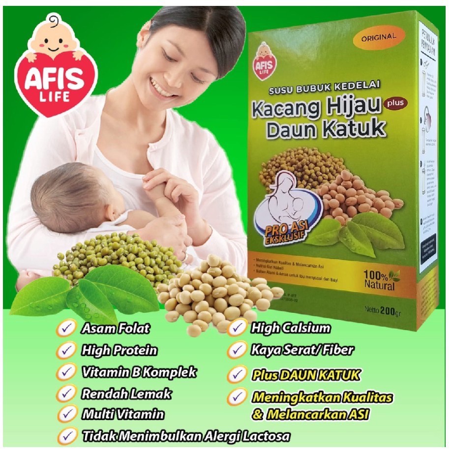 AFIS Life Susu Bubuk Kedelai Kacang Hijau Daun Katuk Original Chocolate Banana Pelancar Asi Booster / Susu Pengental ASI / AFIS BANDUNG