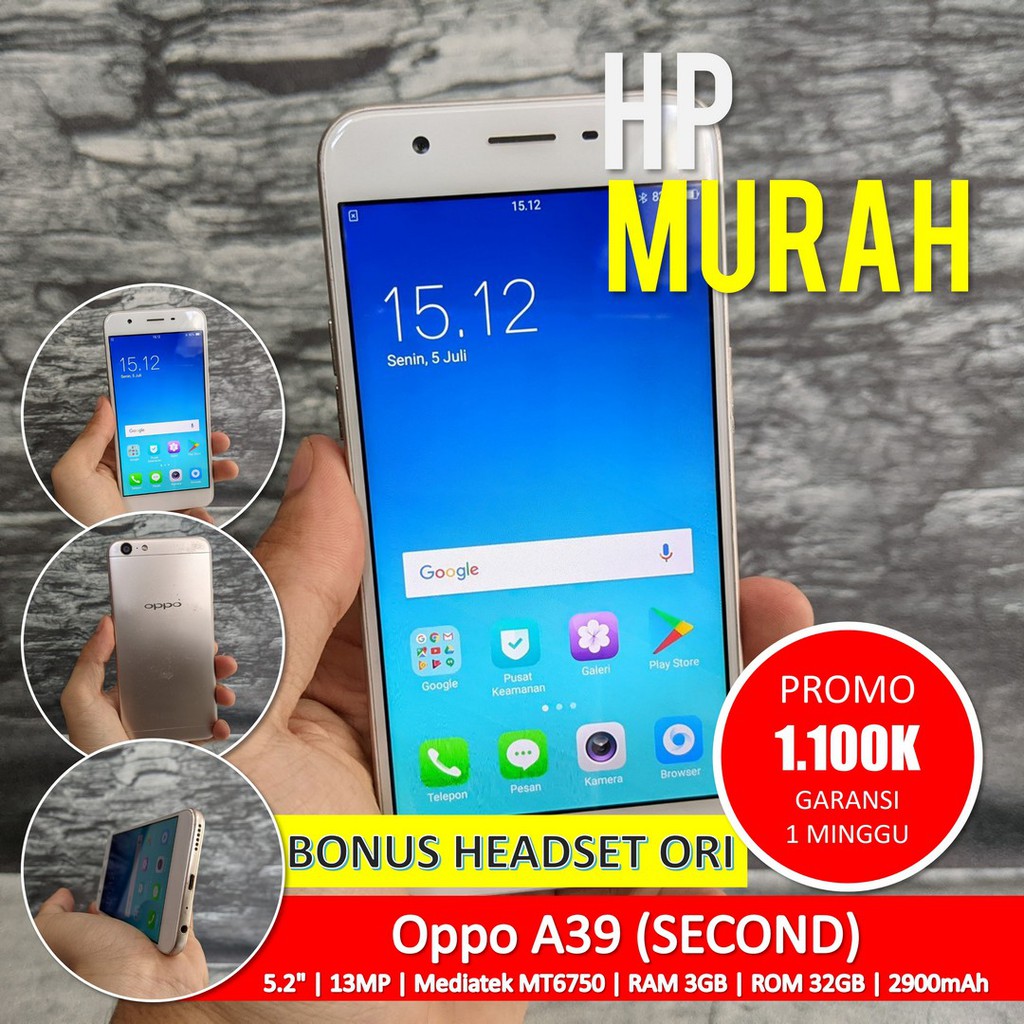 [Bisa COD] MURAHH HP OPPO A39 3/32GB GARANSI 7 HARI – Android Second Seken Bekas Handphone Murah