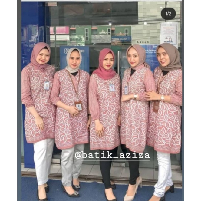 atasan batik wanita tunik batik busui tunik godongan by batik aziza