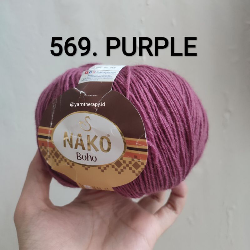 (No.569) NAKO BOHO - Benang rajut wool import turki untuk buat Kaos kaki / sock yarn