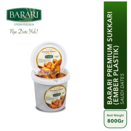 Kurma Sukari Barari Premium 800Gr (Kemasan Ember Plastik) | Kurma Sukari Premium Saudi Arabia