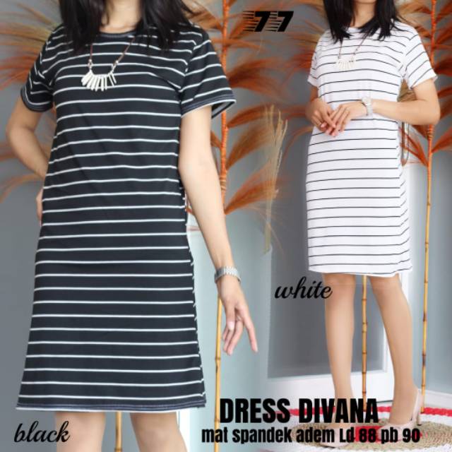 DRESS KAOS HITAM PUTIH