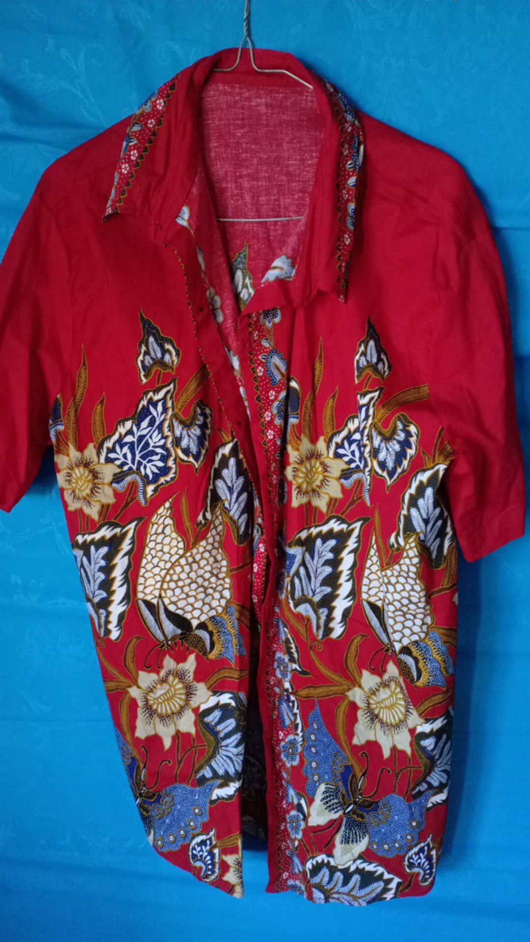 Batik Couple Set Aci Edisi Natal Imlek Warna Merah Bahan Katun Stretch
