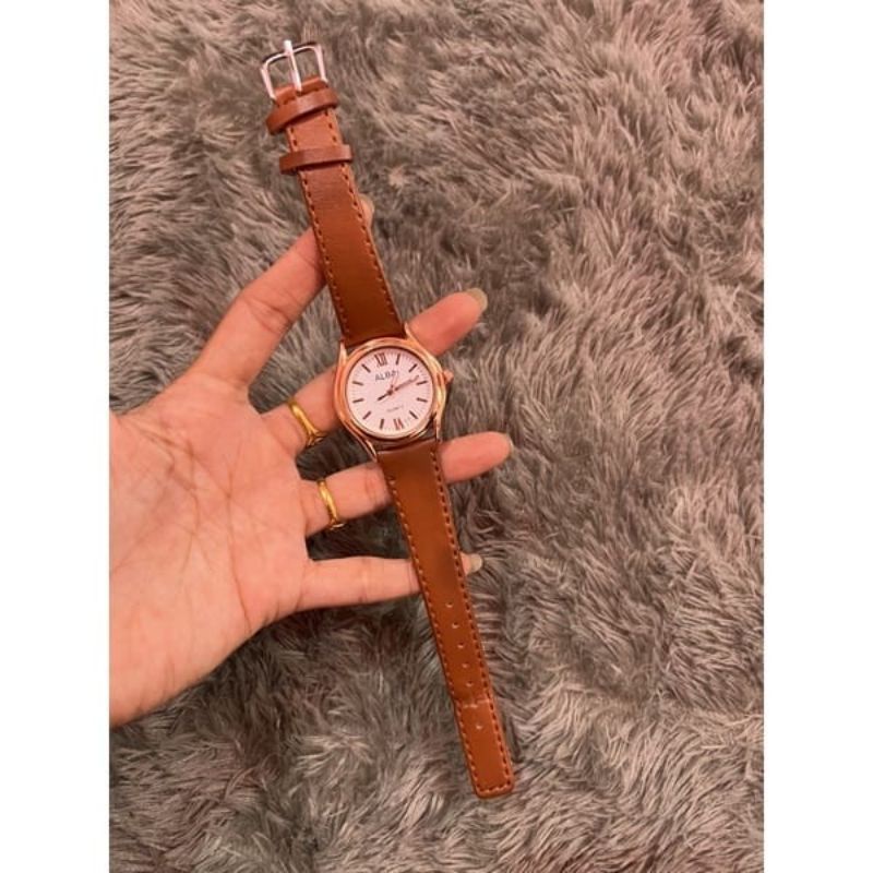 JAM TANGAN WANITA ALBA ANALOG TALI KULIT ANTI AIR || JAM TANGAN WANITA ALBA MURAH || JAM TANGAN SIMPLE || JAM TANGAN WANITA MEWAH COD