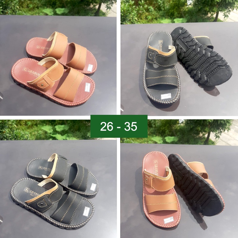 SDL04 Sepatu Sandal Anak Laki Laki kulit PU Umur 3 4 5 6 7 8 9 10 tahun