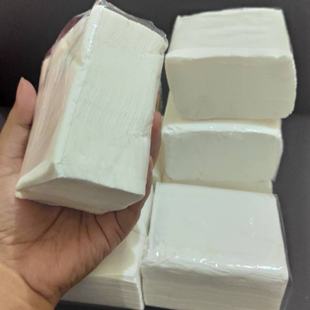100 gram tisu facial ukuran popup lap wajah makan bahan halus lembut tissue murah polos non merk-1