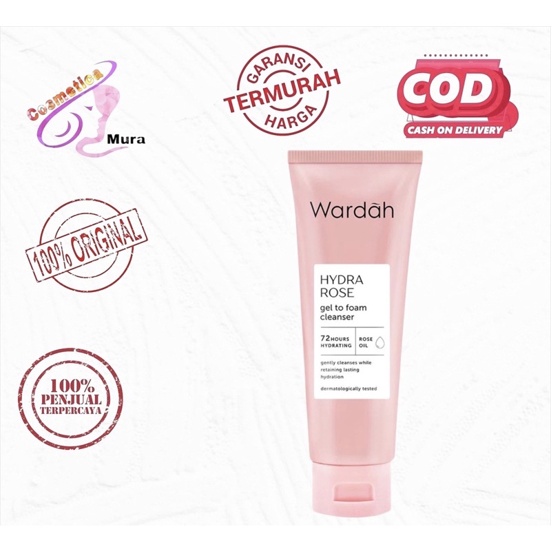 [ 100 ml ] wardah hydra rose gel to foam cleanser / cuci muka wardah hydrarose