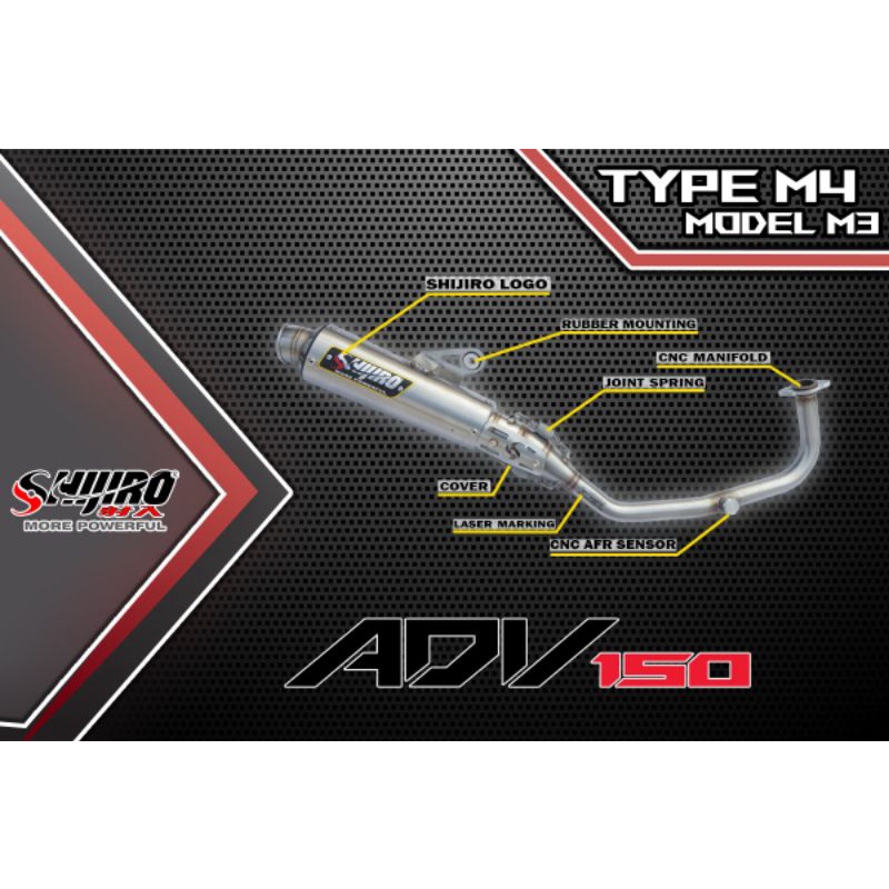 Knalpot ADV type M4 Model M3 Shijiro Racing Original