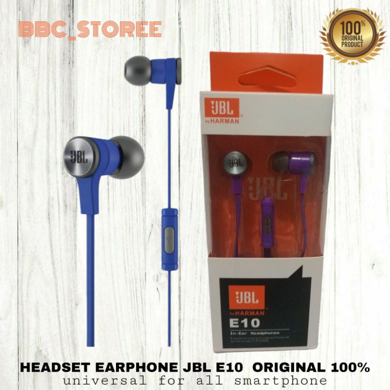 HEADSET EARPHONE HANDSFREE JBL E10 ORIGINAL STEREO