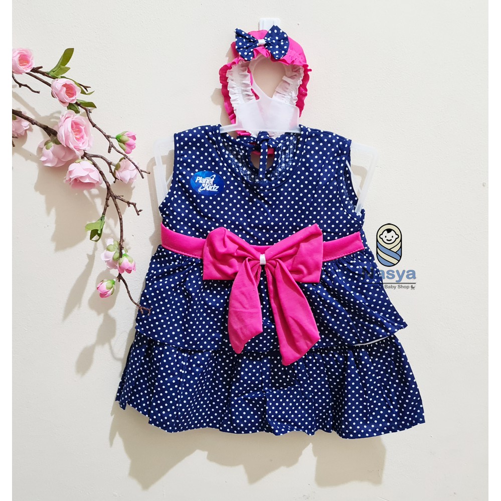 [P-046] Dress Bayi (0-6 bulan) / Setelan Bayi Perempuan Motif Kitty