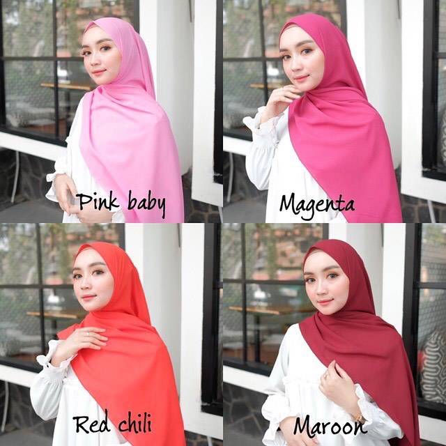 Pashmina sabyan polos  part 2 bahan diamond crep ukuran 175x75-5