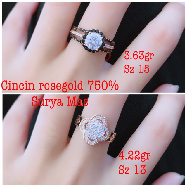 Cincin rosegold emas 750%