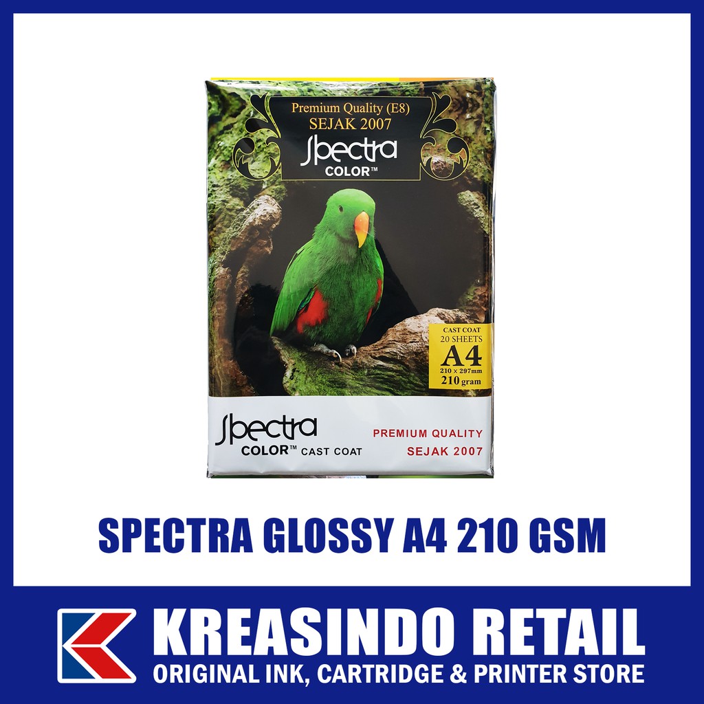 Spectra Cast Coat Glossy Photo Paper A4 210 GSM / Gram