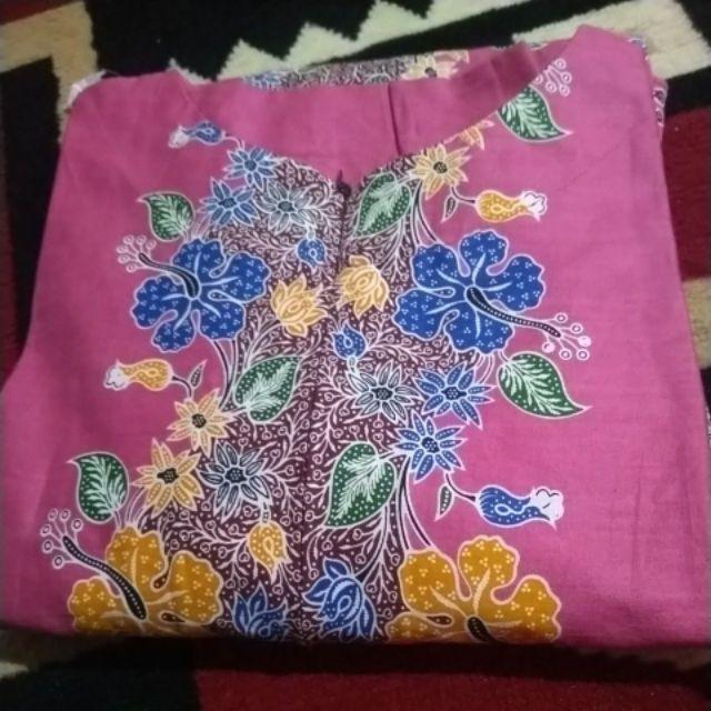 Tunik Batik Soft Batik Tunik Shibori Jumputan Terbaru Size S-3l / Hrb026 Yelbor Navbor / Biru Putih