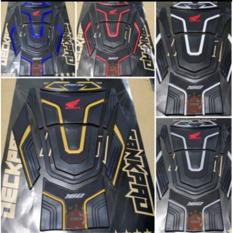 Tankpad All New PCX 160 Karet Timbul 3D gold hitam merah biru