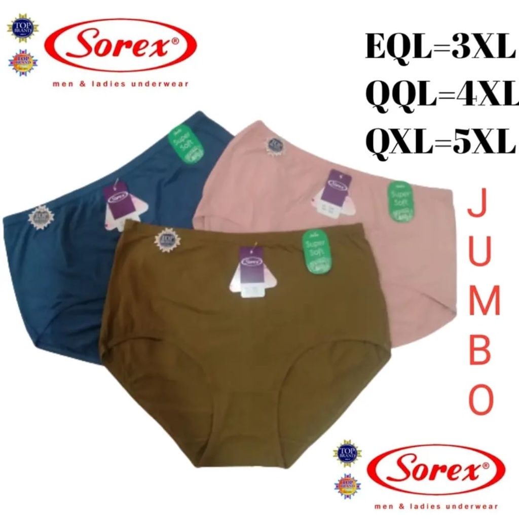 Celana dalam wanita sorex jumbo super soft 1248 original isi 6 pcs