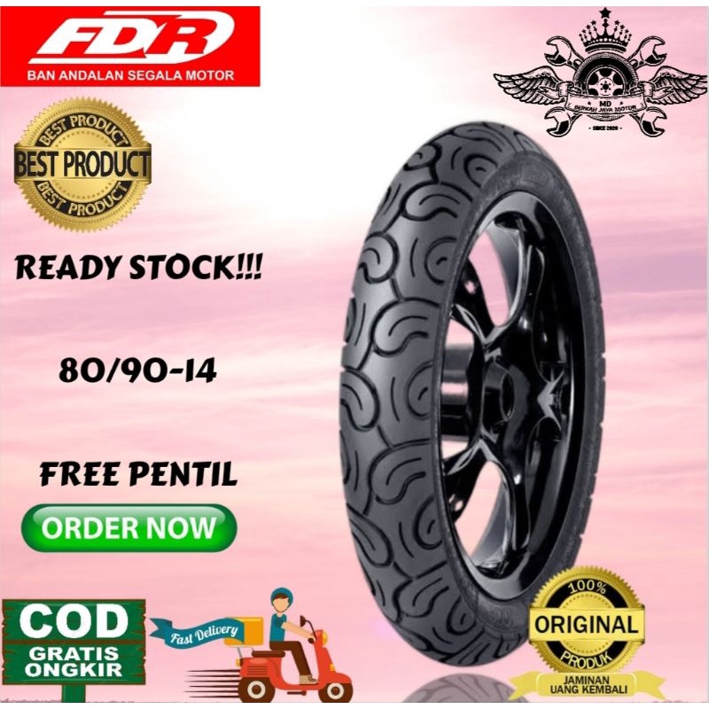 Ban tubeless fdr facio 80/90 14 free pentil