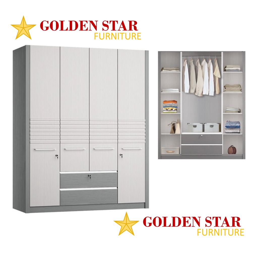 Lemari pakaian 4 pintu / wardobe LP 389 SW Siantano