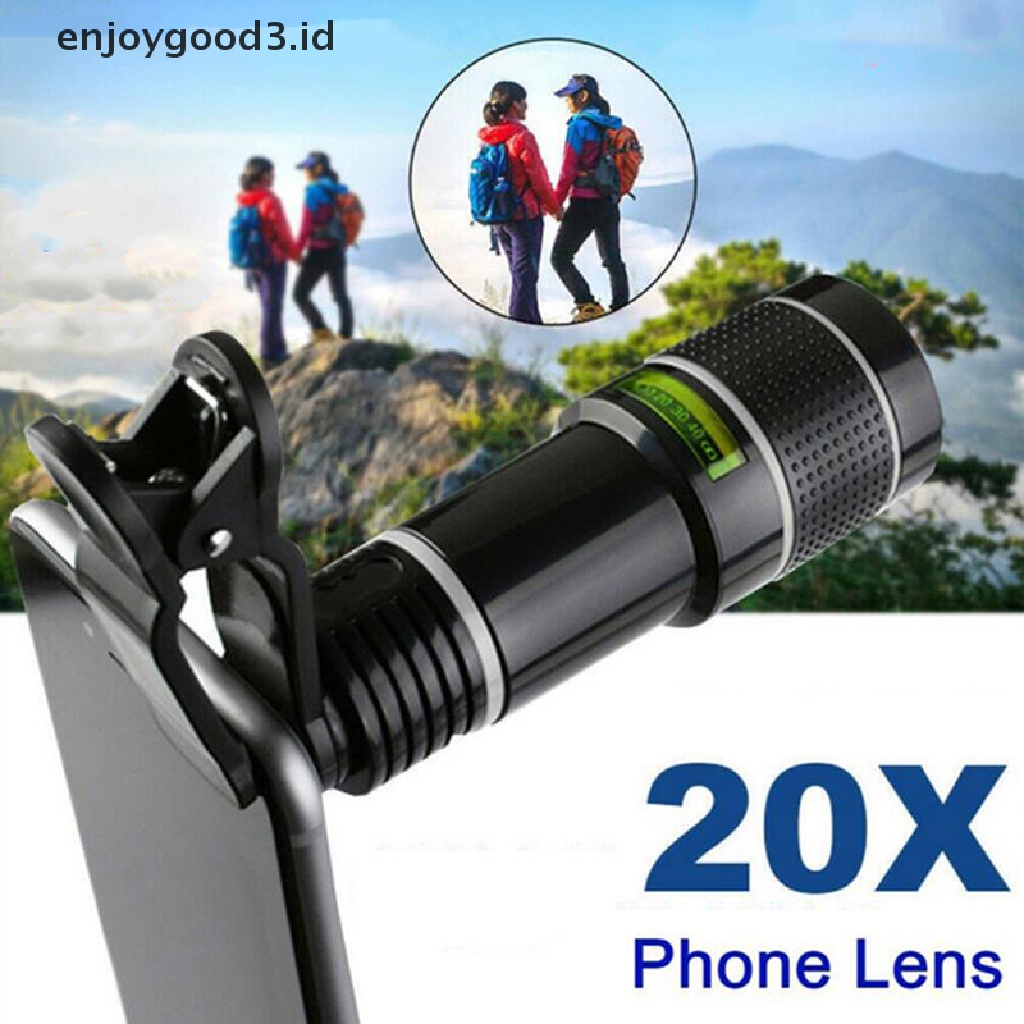 (Rready Stock) Lensa Teleskop Telephoto Optikal 20x Zoom HD Dengan Klip Untuk Smartphone (ID)