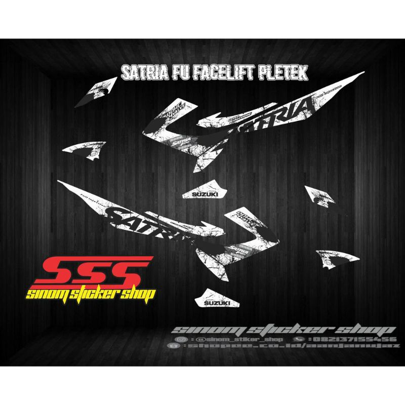 Striping Decal Variasi Satria FU Facelift Pletek Putih