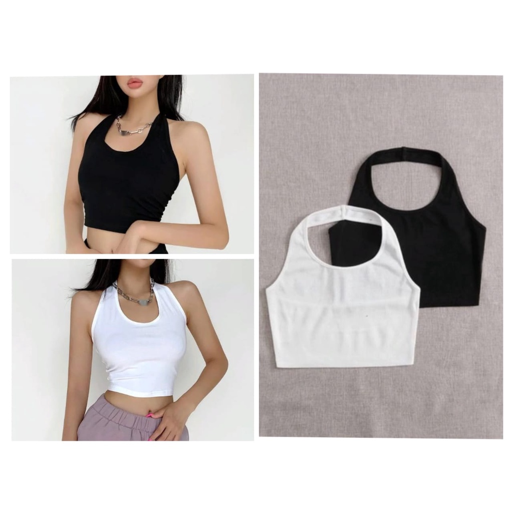 HUM - ZFS  OOTD Tanktop Tali Besar Leher / One Shoulder Tanktop / Korean Tengtop Cross / Tangtop / T