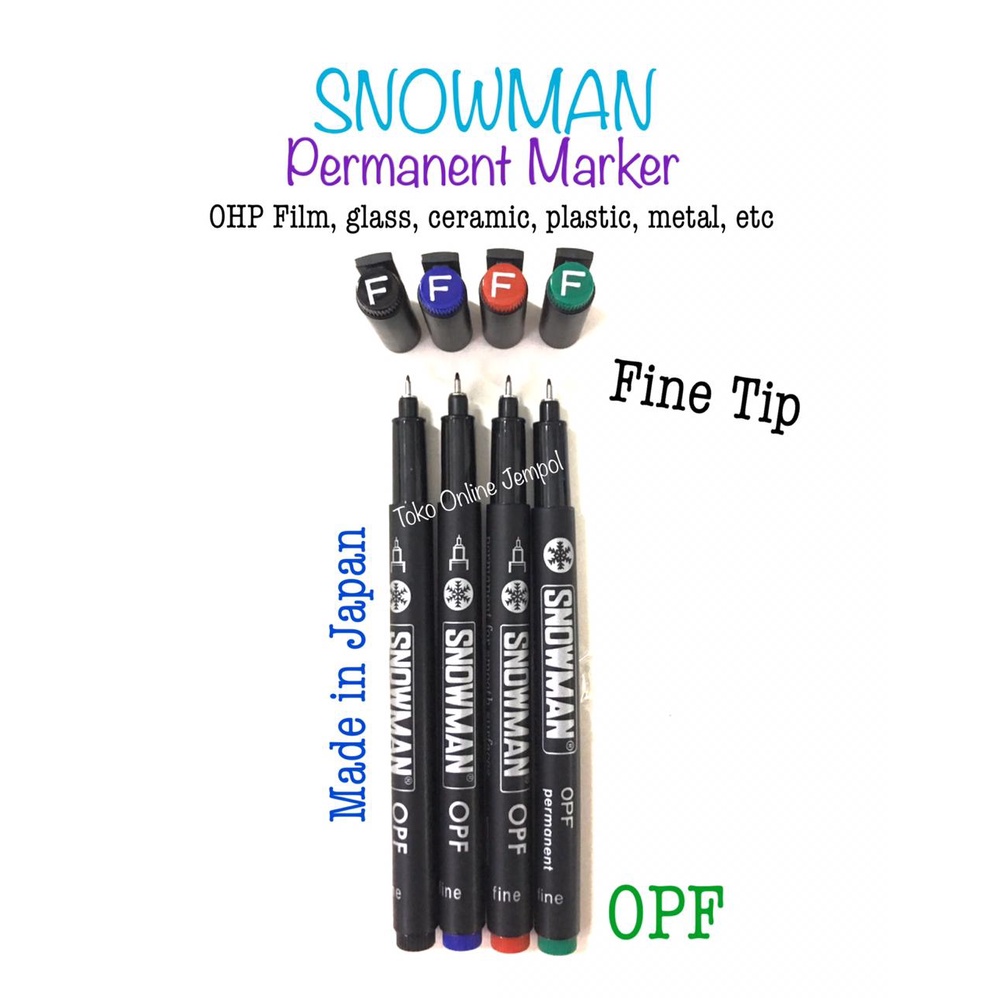

Spidol tulis di Plastik Snowman OPF FINE TIP plastic writing marker Glass Ceramic OHP Marker ATK0909SM