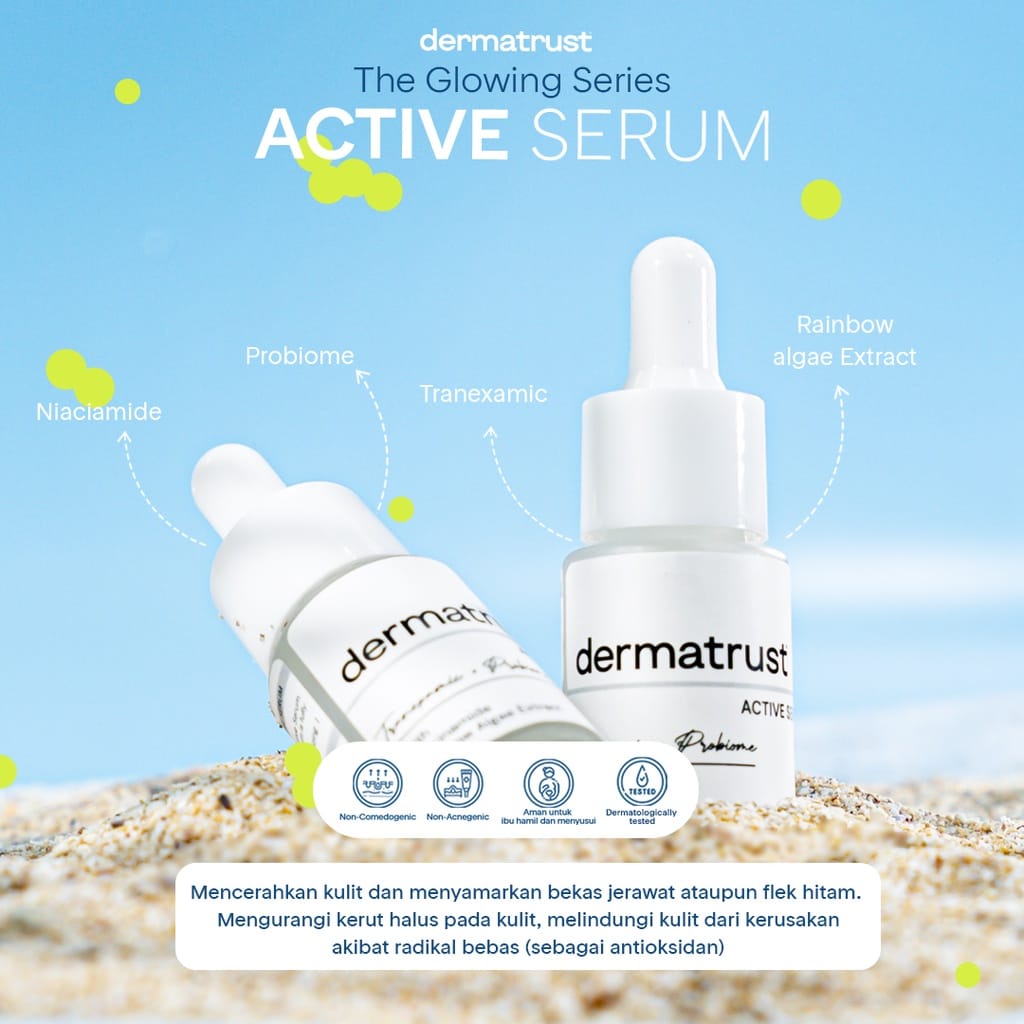 [Glowing Series] Dermatrust Active Serum + Tranexamic Acid + Probiome - Serum Pencerah Wajah