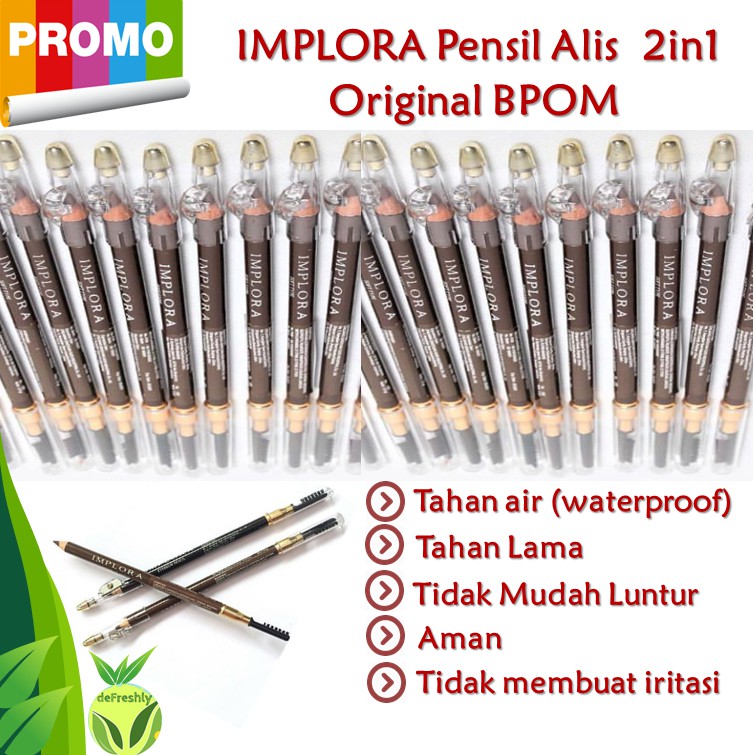 ❤ defreshly ❤ IMPLORA Pensil Alis 2in1 - Soft Type Eyebrow Pencil / SOFTBROW | Murah Aman BPOM Original