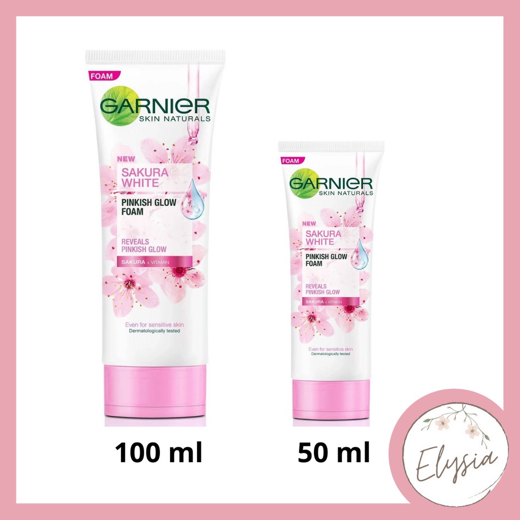 Garnier Sakura Glow Glowing - Light Complete  Face Wash / Facial Foam/ Pembersih Wajah - 50 ml/100 ml