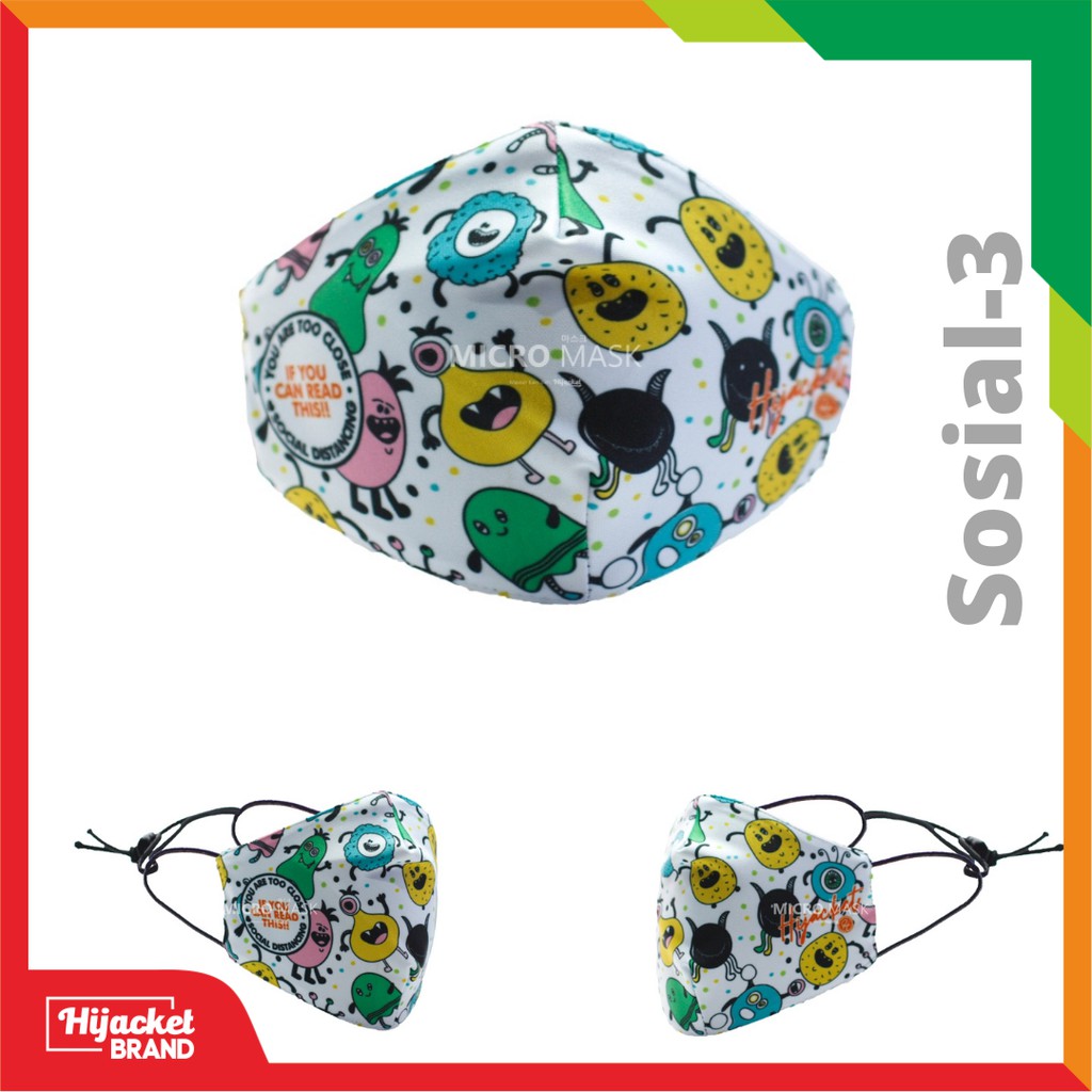 Masker Hijab anak / Masker hijacket Kids / Masker anak wanita muslimah-sosial 3