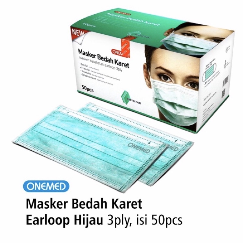 MASKER MEDIS EARLOOP ONEMED 3 PLY BOX 50 PCS