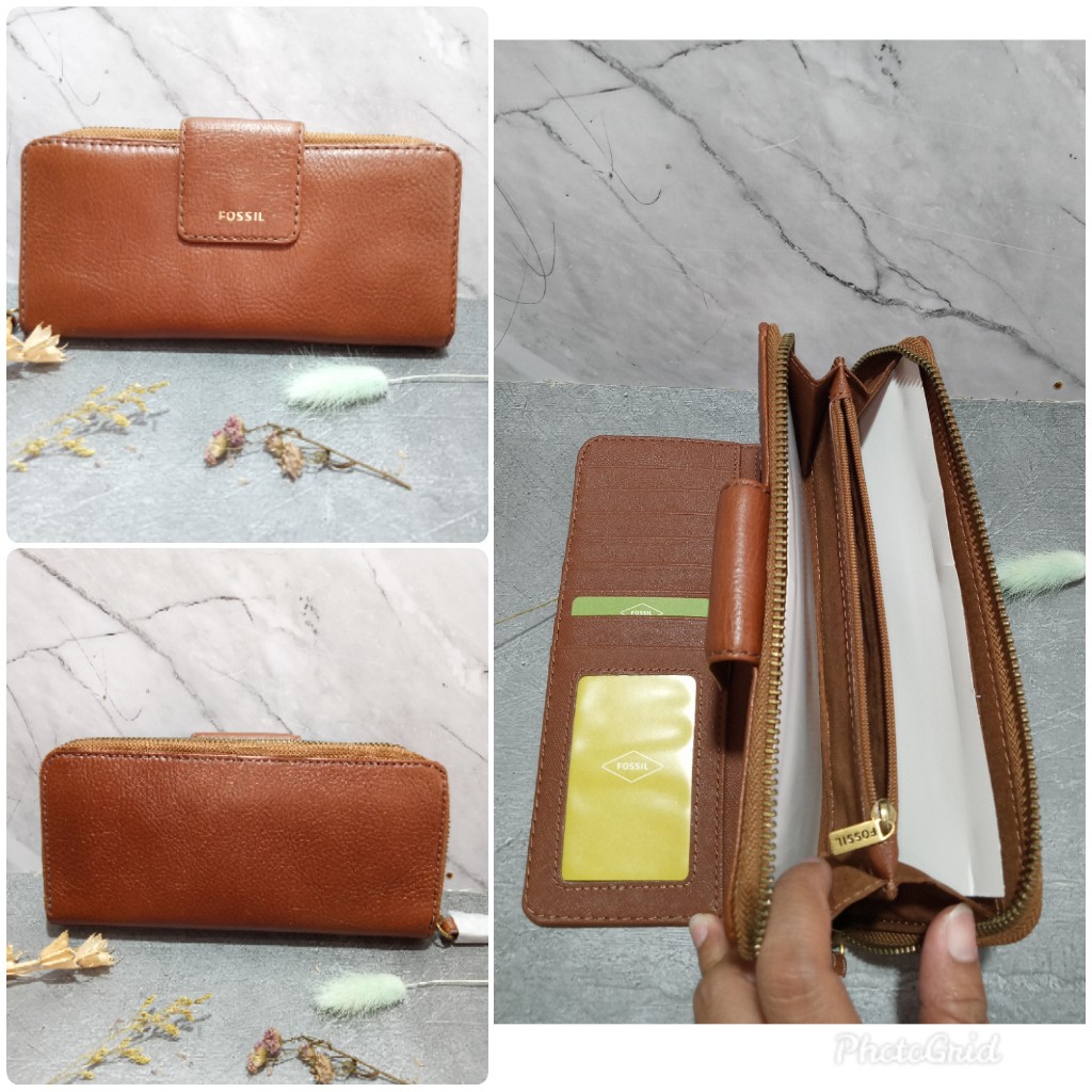 Madison Zip Clutch Medium Brown