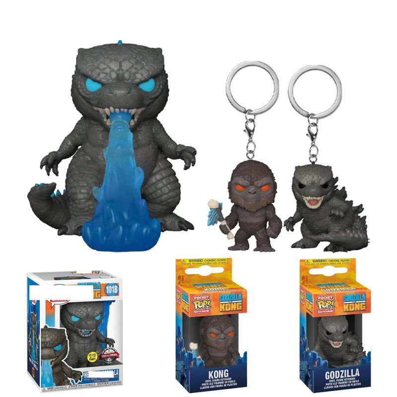 10cm Heat Ray Godzilla VS Kong Funko Pop Vinyl Action Figure Pendant Keychain Kid Toy