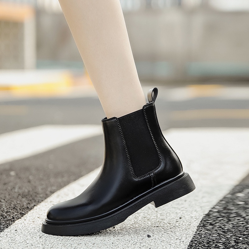 Sepatu Bot Gamini 2022     Martin Boots Wanita Putih RendahTop Booties Chelsea Boots 5128c