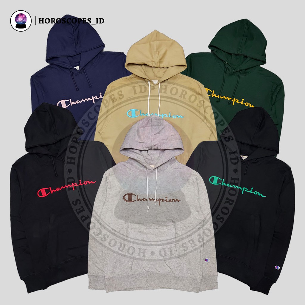 Hoodie Champion Big Script Bordir Original Japan Market