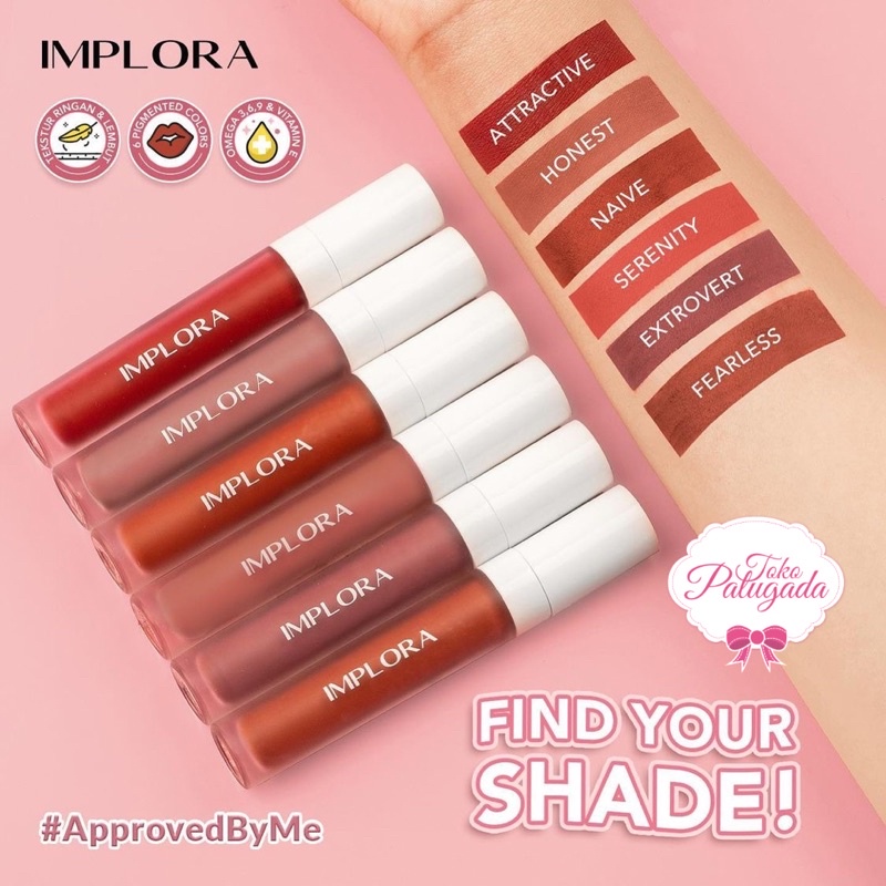 [BISA COD] Implora Lip Velvet - Lip Velvet Implora - Lipstick Implora