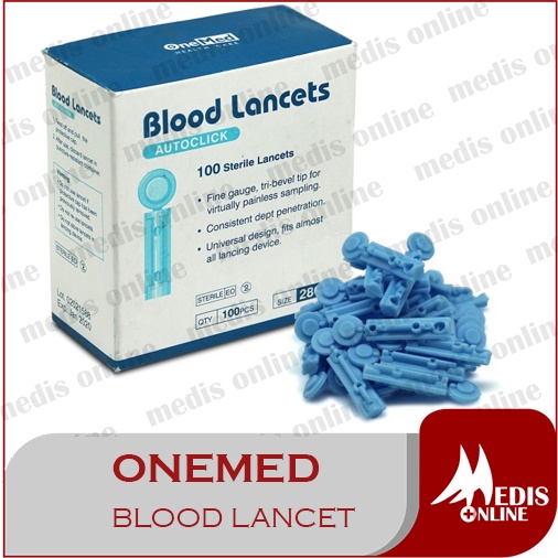 Blood Lancet Bekam Onemed Isi 100 Jarum Pengambil Darah Autoclick / BLOOD LANCET ONEMED / ONEMED BLO
