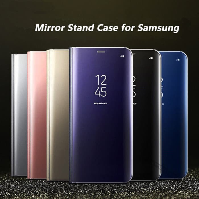 Samsung Galaxy A8 Star Standing Clear View Mirror Leather Flip Case