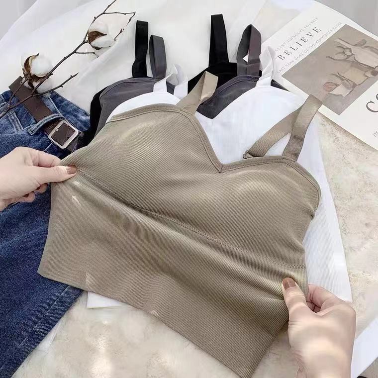 Sayishop Tank Top Bra / Tanktop Polos Elastis High Quality Crop Top Inner Kaos Tangtop-1