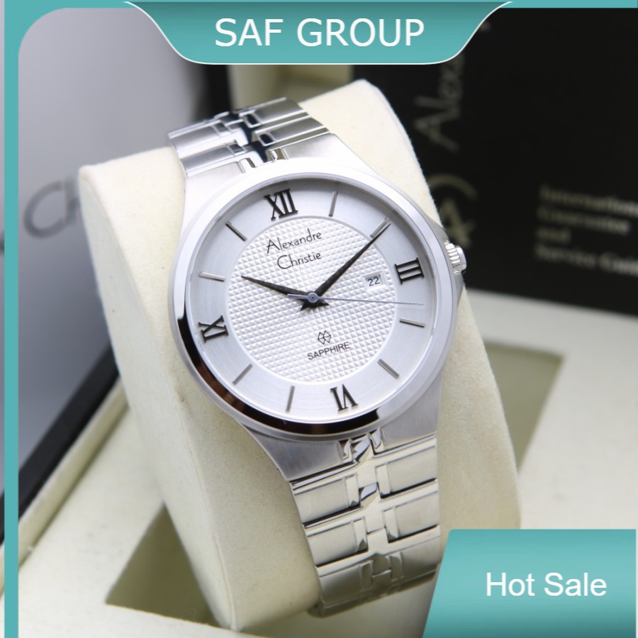 JAM TANGAN PRIA ALEXANDRE CHRISTIE AC 8541 / AC8541 SILVER WHITE ORIGINAL by plp
