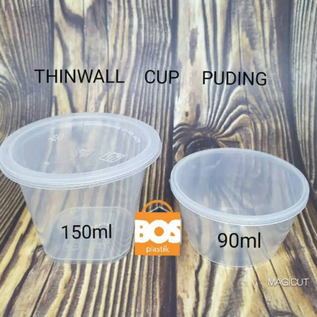 Thinwall Cup Pudding 100ml | Mangkok Plastik Tahan Panas