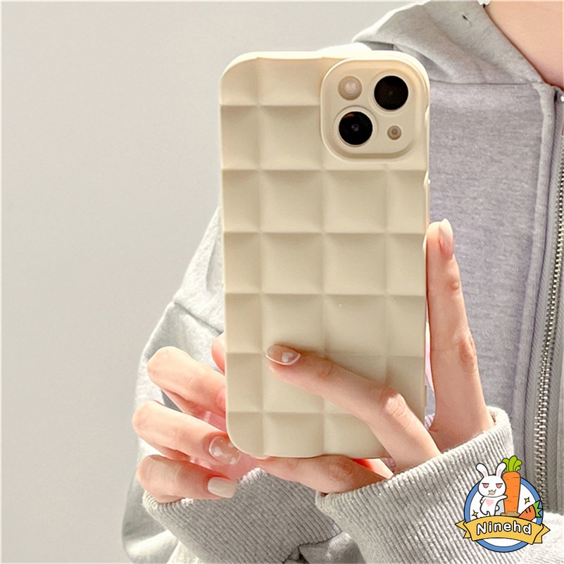 Soft Case Pelindung Lensa Bentuk Kotak Warna Putih Untuk iPhone 13 12 11 Pro Max SE 2020 Xr X Xs Max 7 8 6 6s Plus