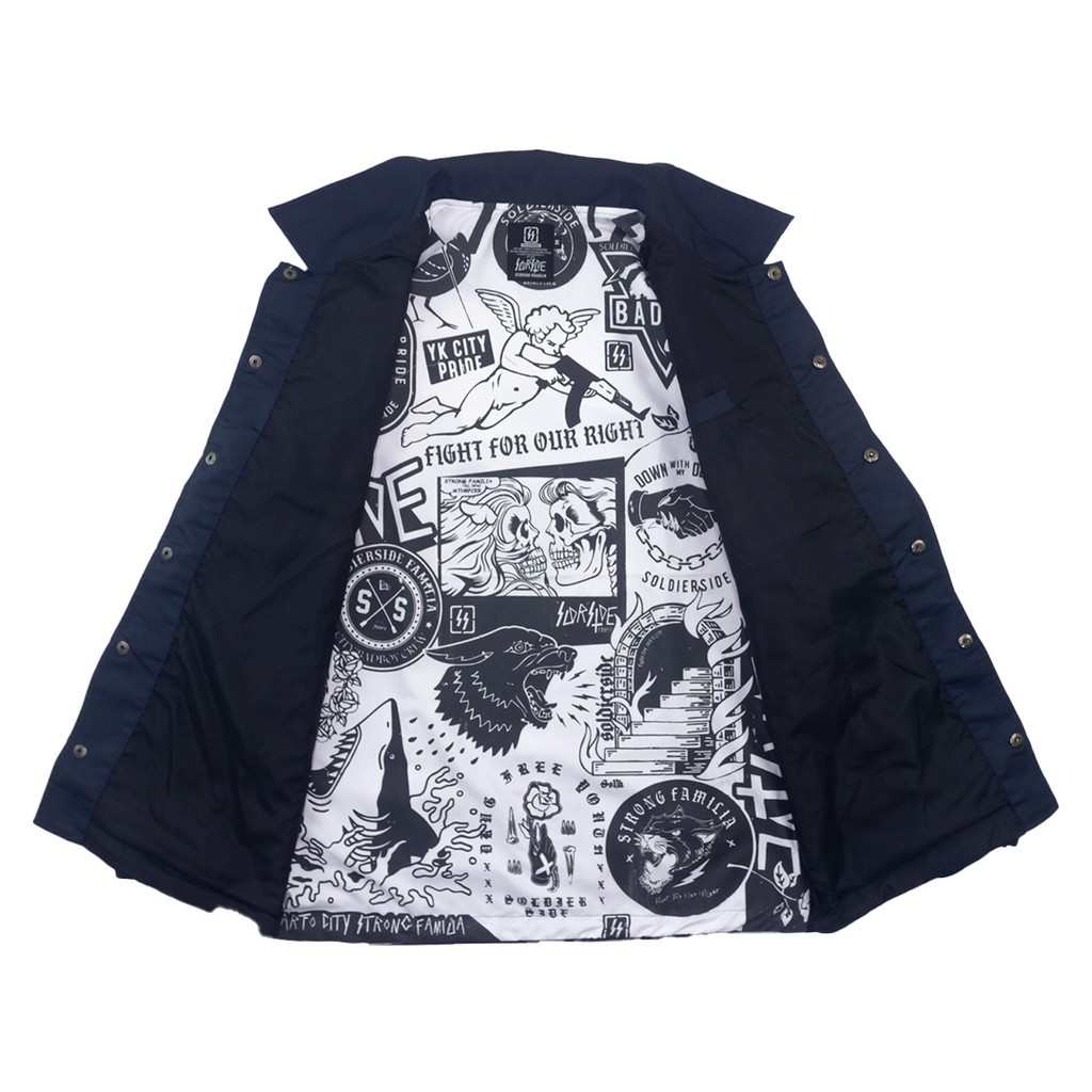 DISKON SOLDIERSIDE COACH JACKET - WINDBREAKER SSLOGO NAVY (DONGKER) 111B
