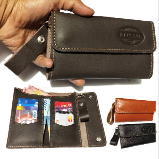 Dompet panjang kulit asli 100% full leather  biker gear termurah