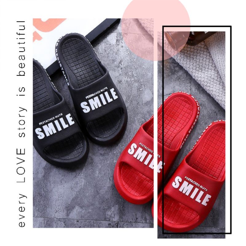 Sandal slop pria import/sandal pria slip on dewasa smile RF