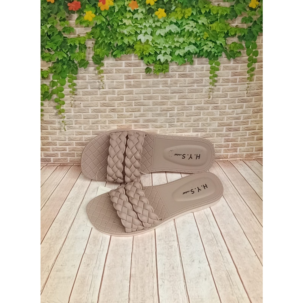 SANDAL JELLY WANITA SANDAL KARET PEREMPUAN TERBARU 2123 BALANCE DAN 2132 HYS-Moka hys