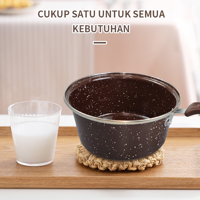 GM Bear Wajan Penggorengan Enamel - Panci Wok Pan Enamel