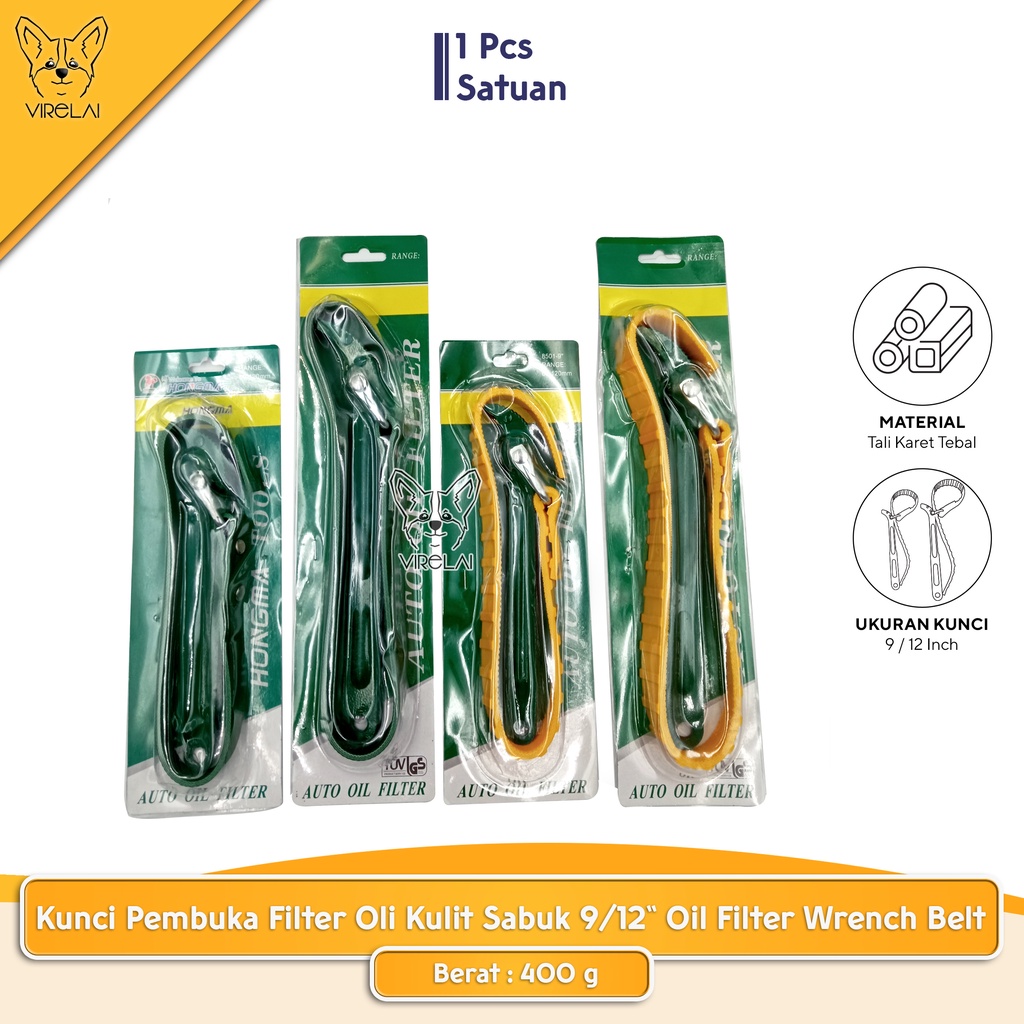 Kunci Pembuka Filter Oli Kulit Sabuk 9/12&quot; Oil Filter Wrench Belt