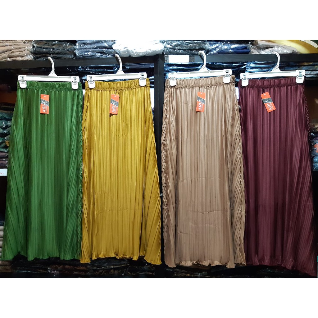 Rok plisket import // rok panjang lidi plisket