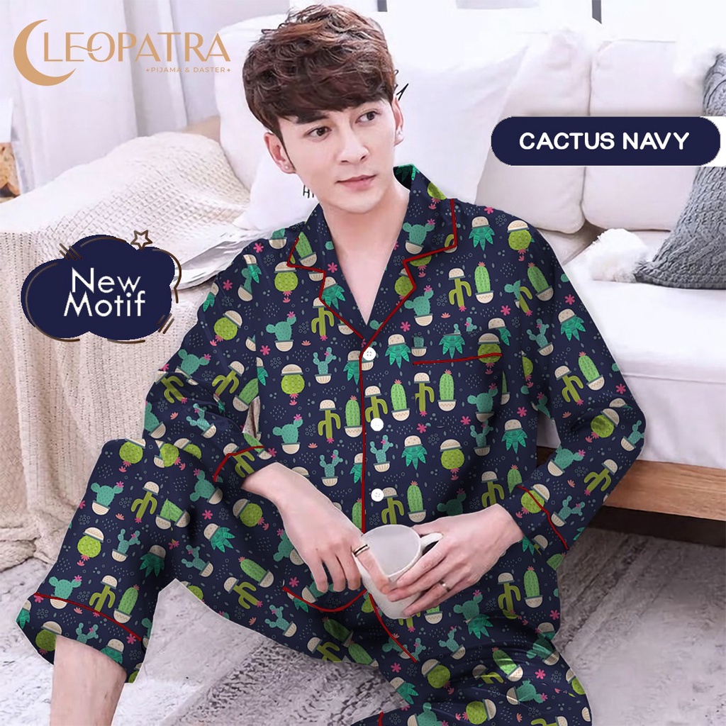 Cleopatra Piyama Pria PP ( L, XXL ) Bahan Microtex / Motif Karakter / Setelan Baju Tidur Lengan Panjang